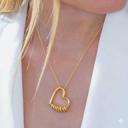 Mira & Co. Custom Name Bead Heart Necklace